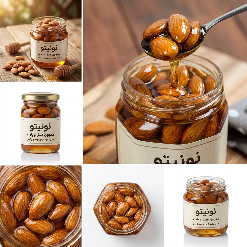 معجون عسل و بادام طبیعی یک کیلویی